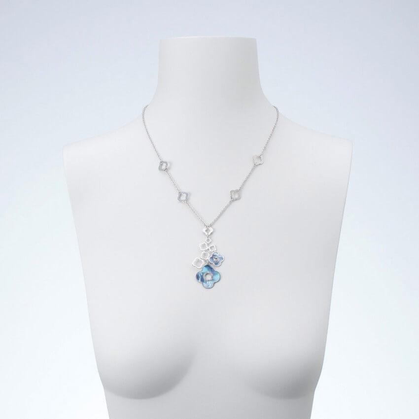 Chic Ad Hoc Collana girocollo argento madreperla grigia