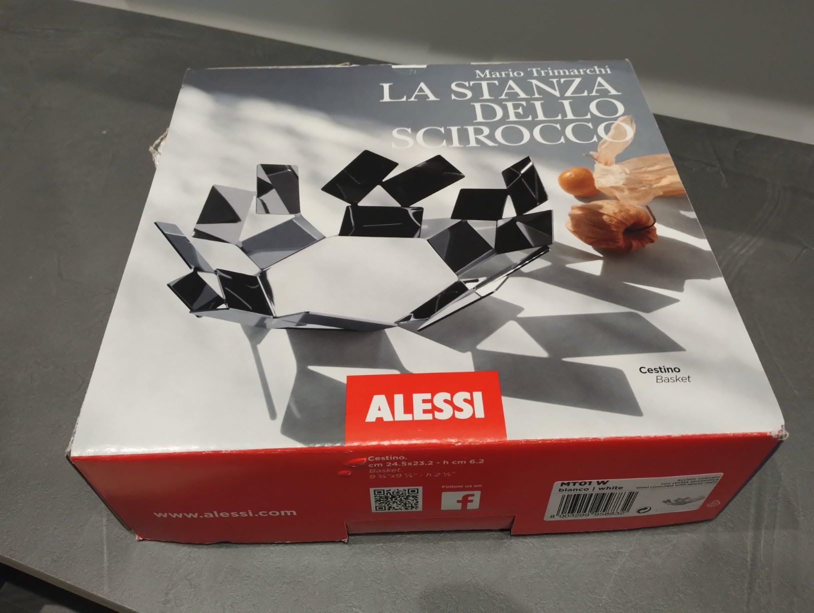 Alessi La Stanza dello Scirocco MT01 W cestino bianco acciaio