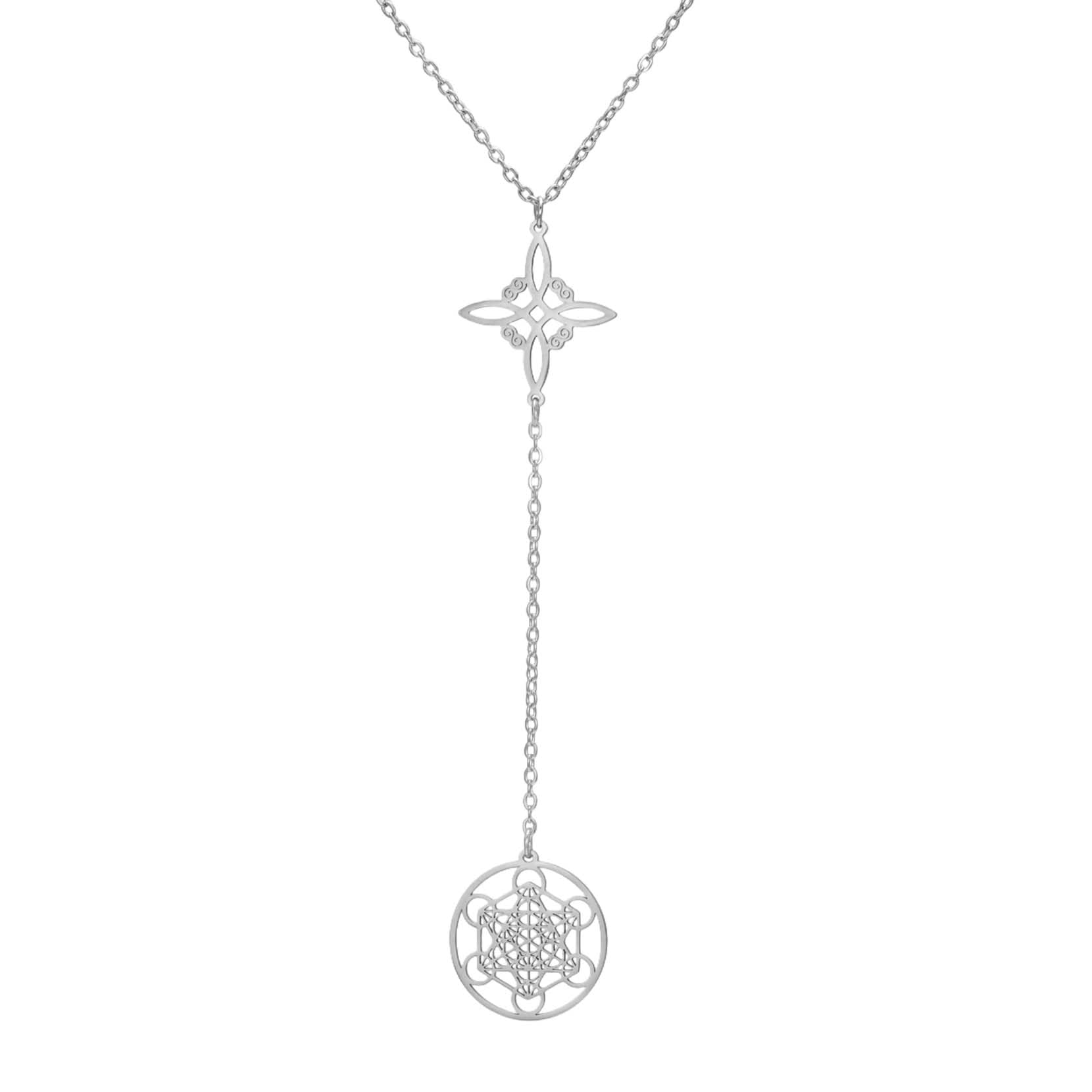 EUEAVAN nodo strega collana argento 2 geometria sacra