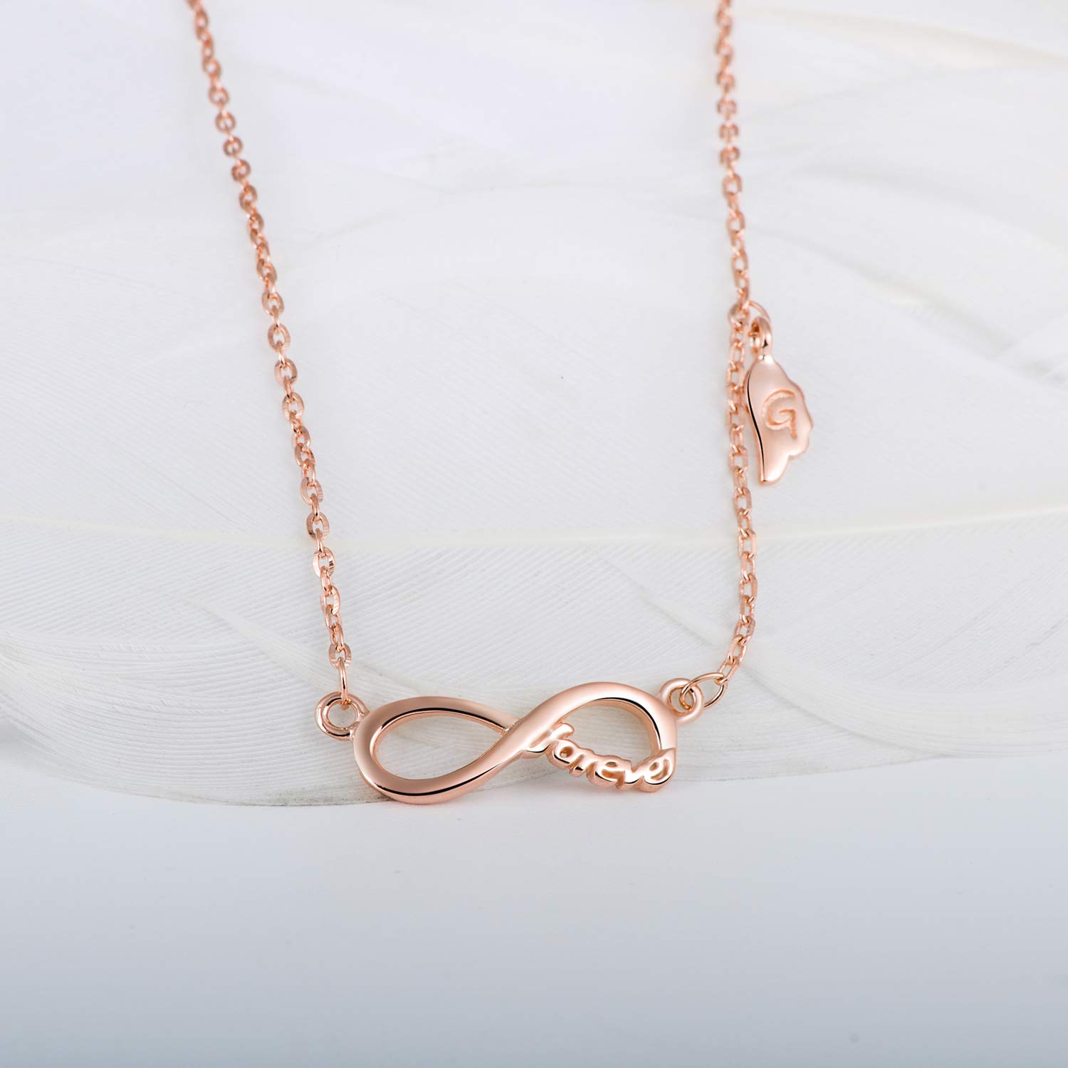 INFINIONLY Fashion Necklaces collana mini infinito oro rosa 925