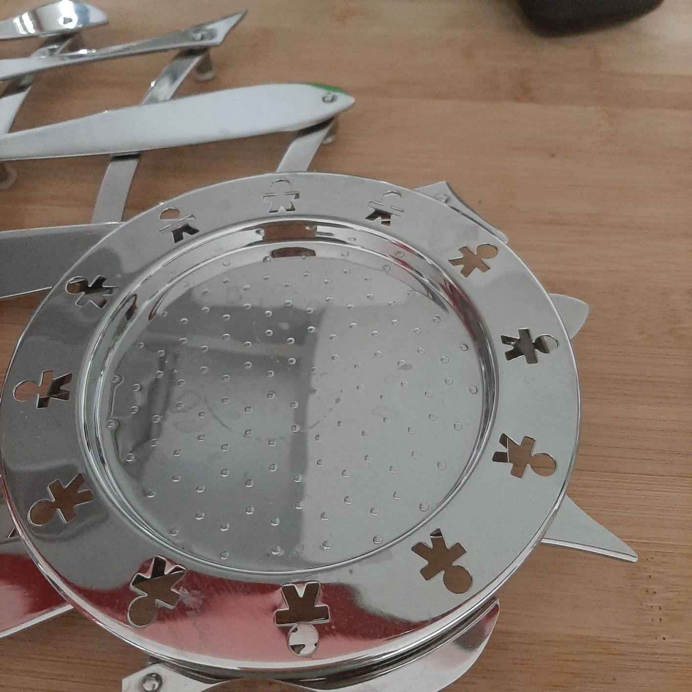 Alessi Girotondo AKK80/15 sottobottiglia acciaio set 2 pezzi