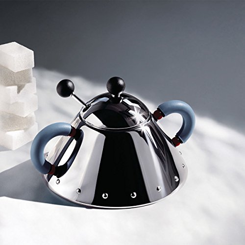 Alessi 9097 Zuccheriera con Cucchiaio Bianco Acciaio Graves