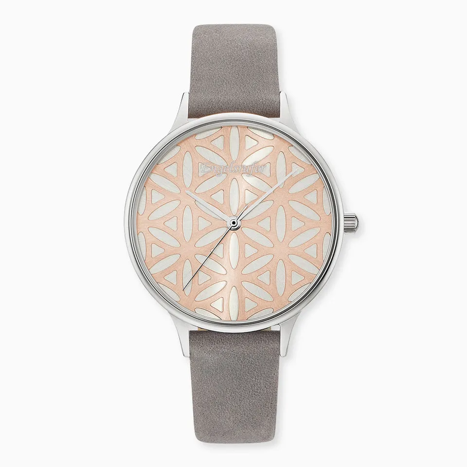 Engelsrufer Uhren Lebensblume Orologio Bicolor Grigio Nubuk