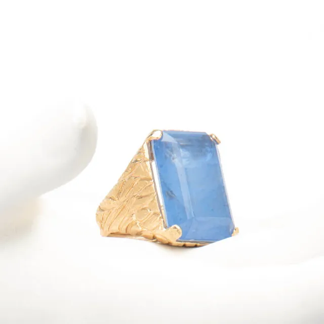 Chic Ad Hoc Anelli argento quarzo blu rettangolare