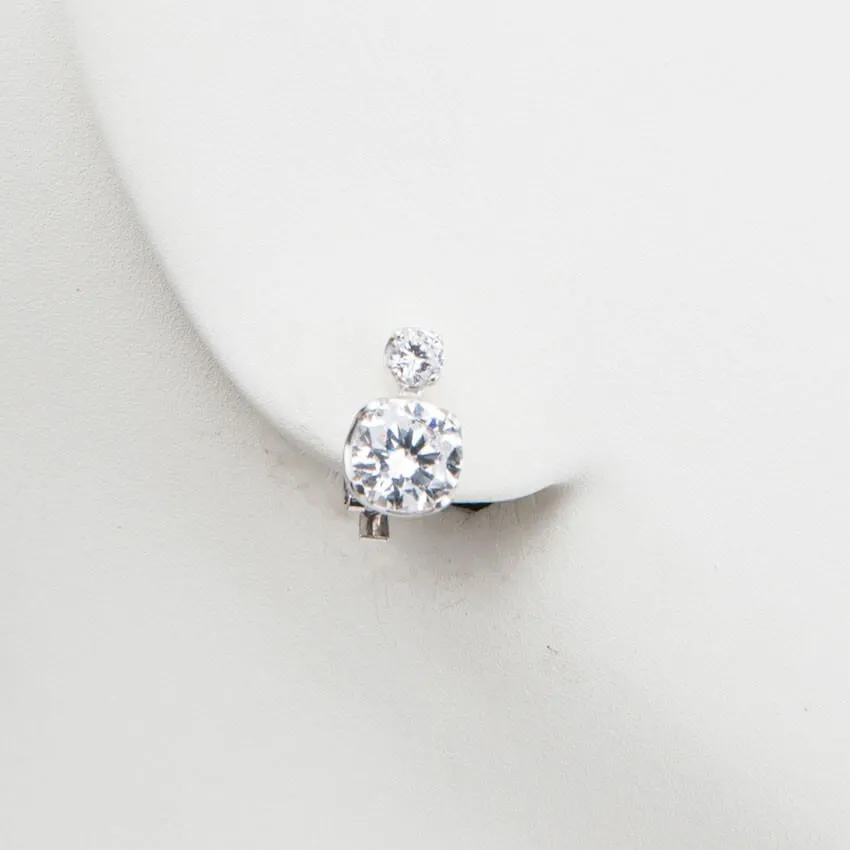 Chic Ad Hoc Orecchini Doppio punto luce orecchino a clip argento