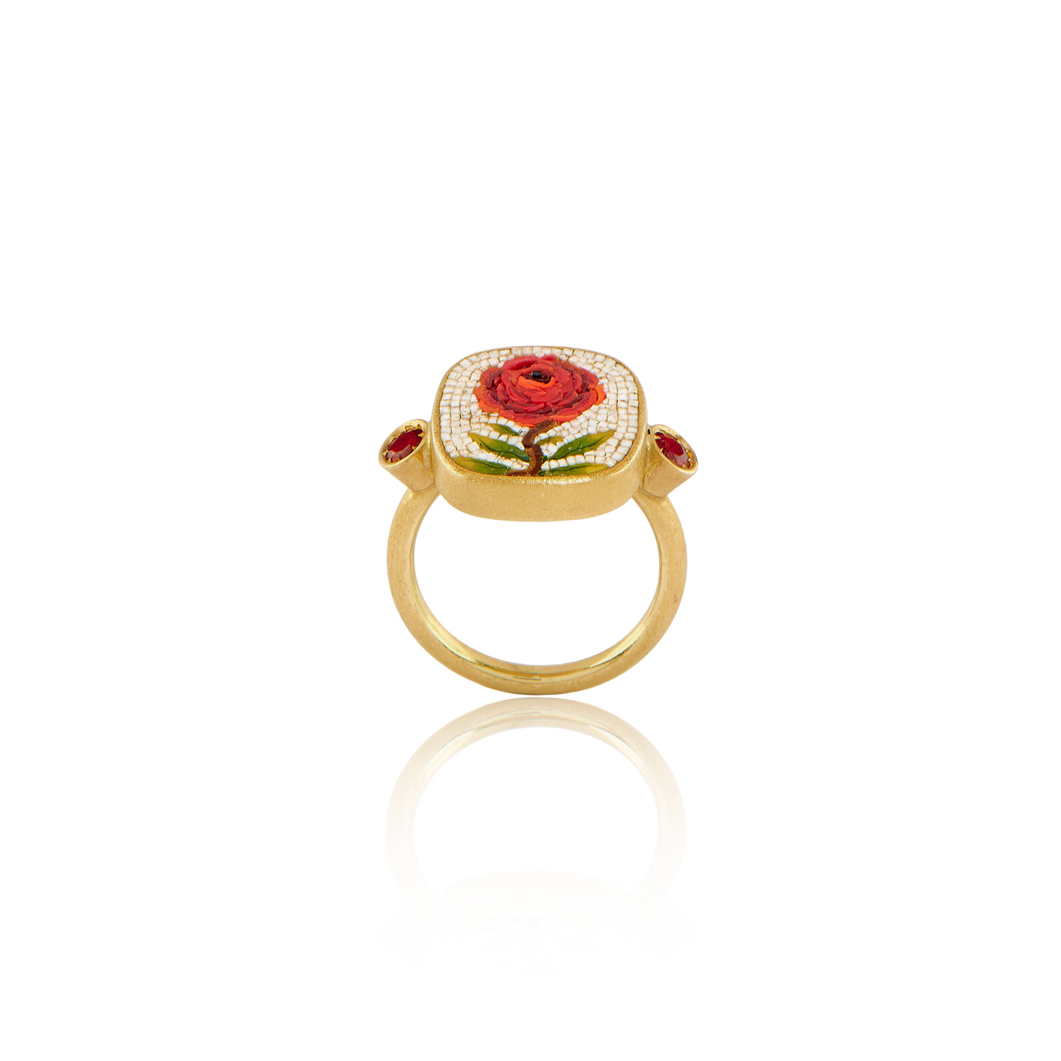 Le Sibille Rosae Ring anello oro 18ct rubini granato