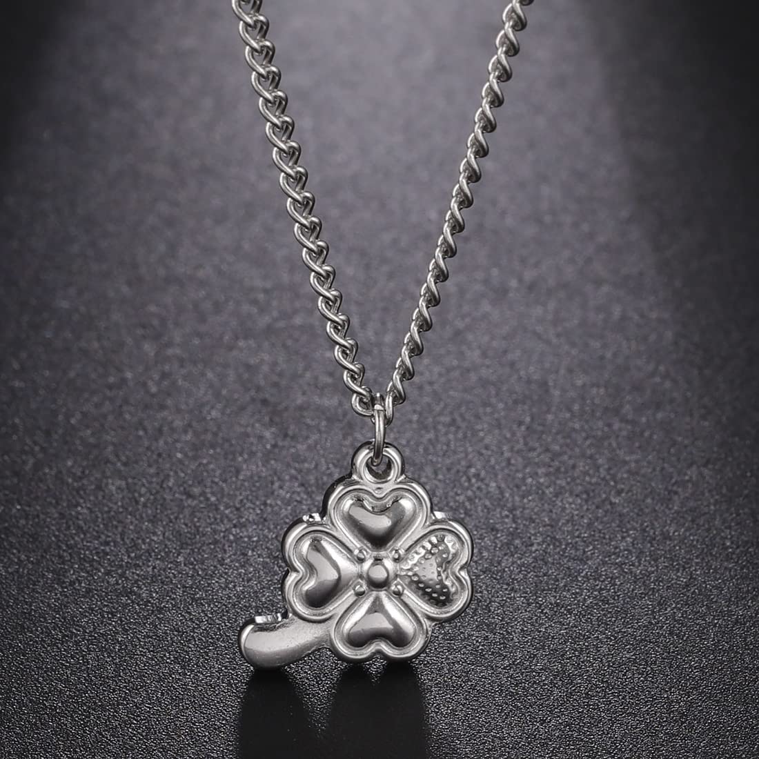 EUEAVAN Necklaces Collana Quadrifoglio Argento Amuleto