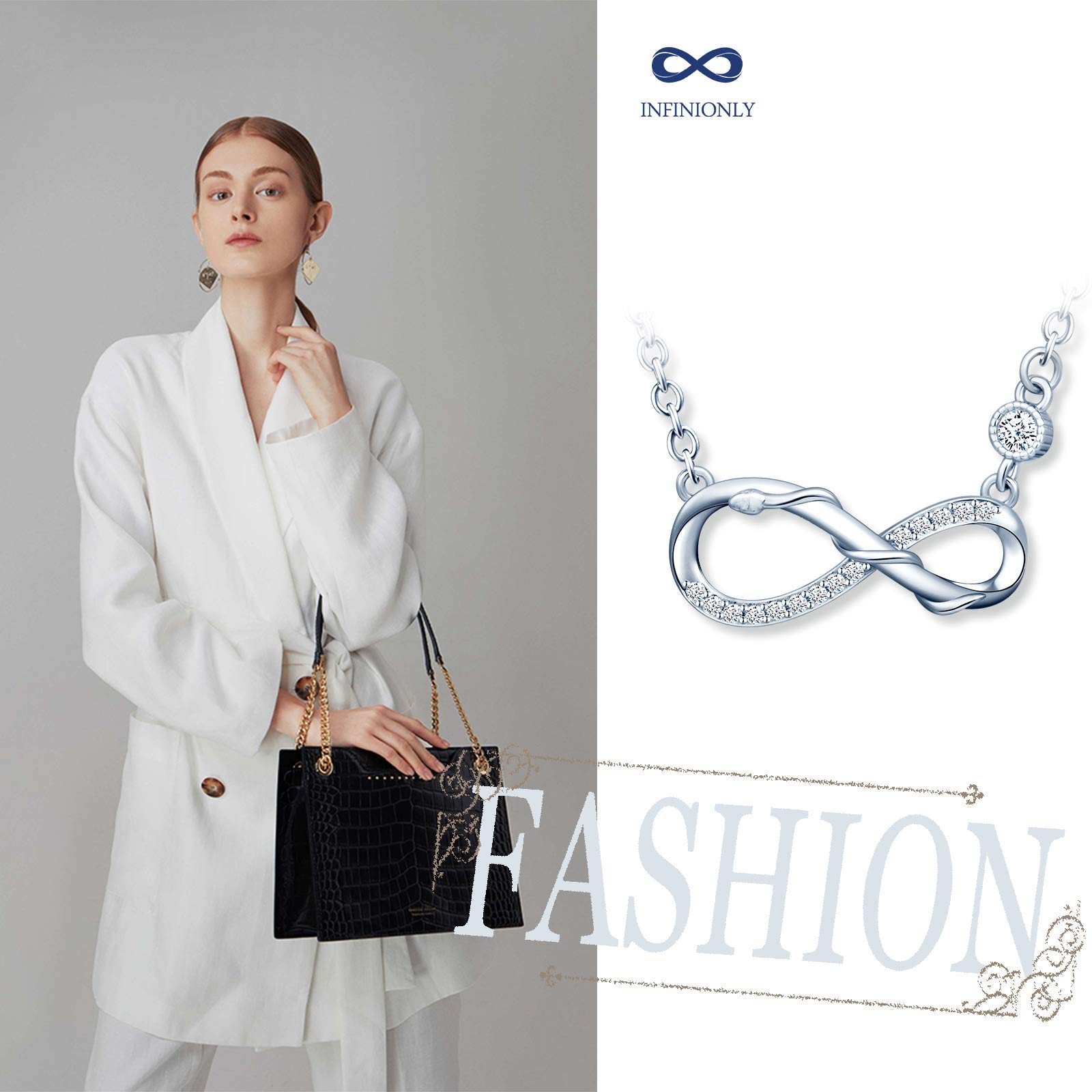 INFINIONLY Fashion Collana argento 925 infinito serpente