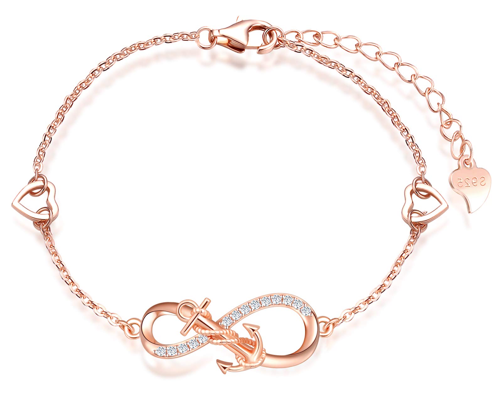 INFINIONLY Fashion Bracelets A-cuore bracciale argento infinito cuore