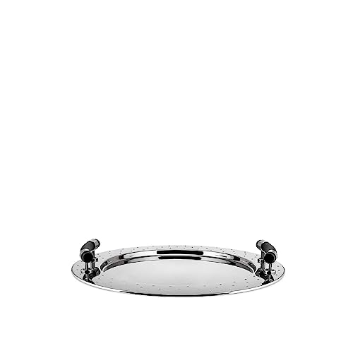 Alessi MGVASS Vassoio Rotondo Nero 48 cm Acciaio Lucido