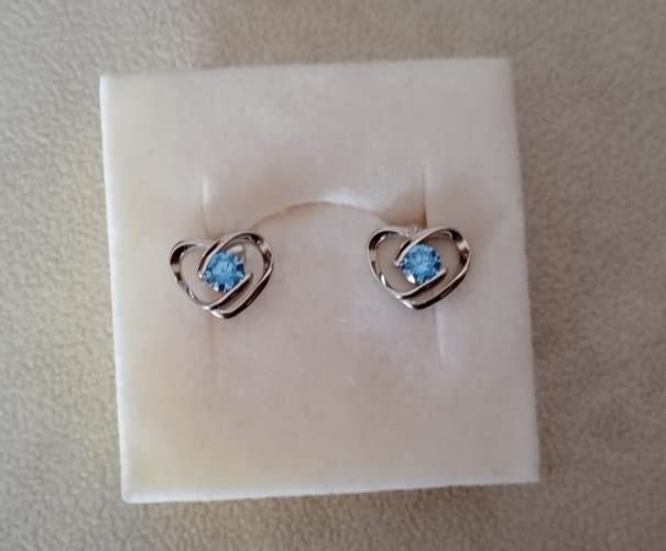 INFINIONLY Fashion Earrings orecchini cuore argento 925 rosso zirconi