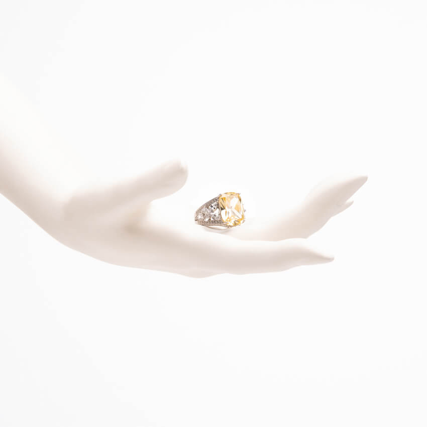 Chic Ad Hoc Anelli Anello Pietra Gialla Canary Zirconi