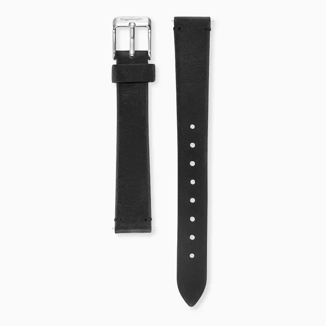 Engelsrufer Uhrenbänder Cinturino Pelle Nero 12 mm Acciaio