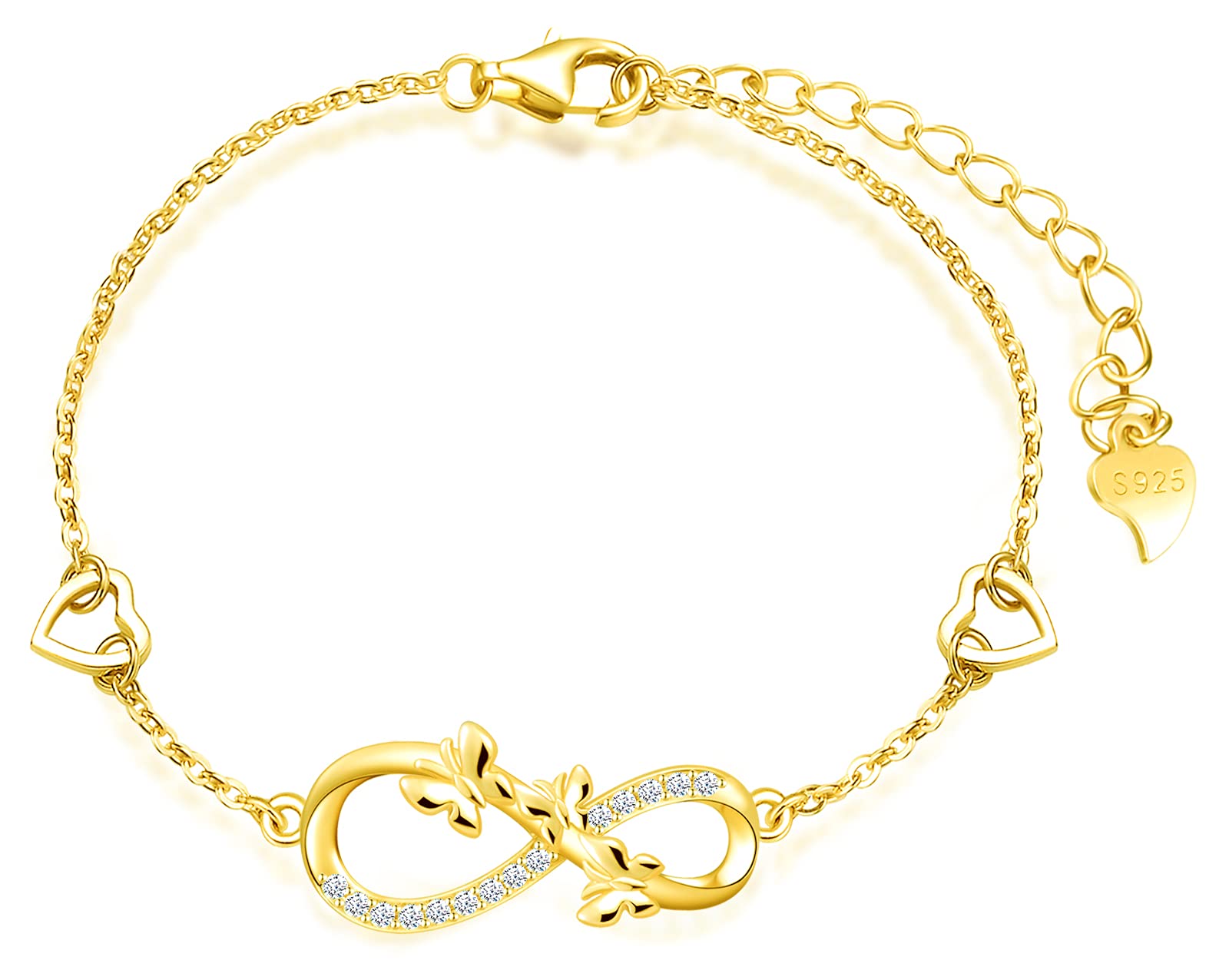 INFINIONLY Fashion Collana Infinito Farfalla Argento 925 Oro