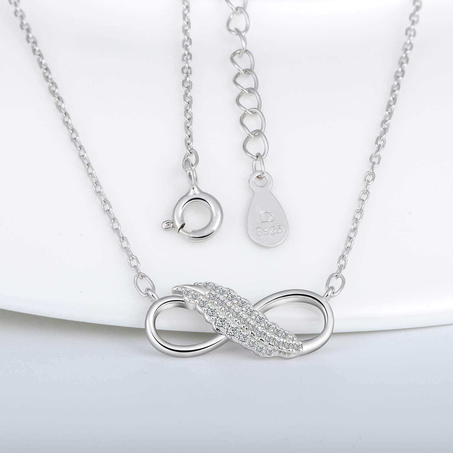 INFINIONLY Fashion Infinito Collana Argento Silver Zirconi