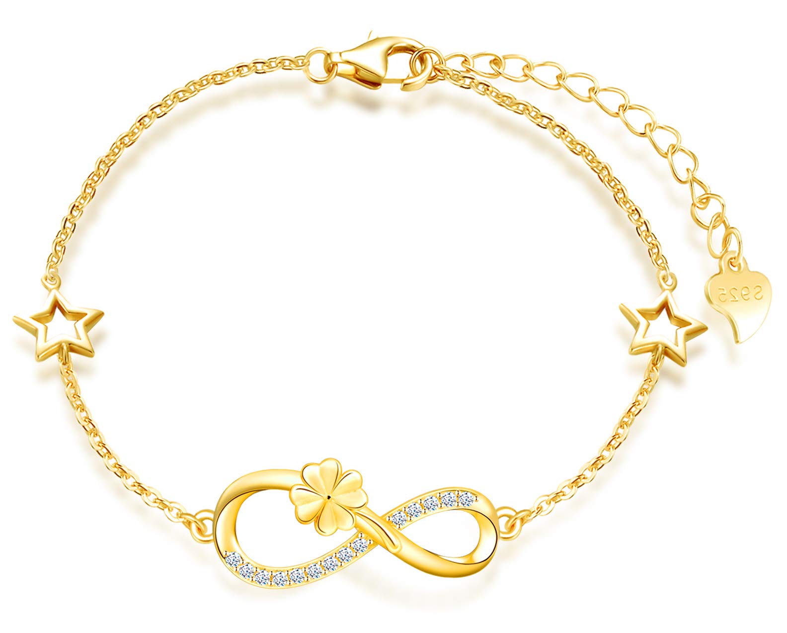 INFINIONLY Fashion Bracelets bracciale argento C-stella zirconi