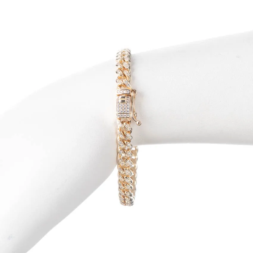 Chic Ad Hoc Bracciale Groumette oro con zirconi pavé