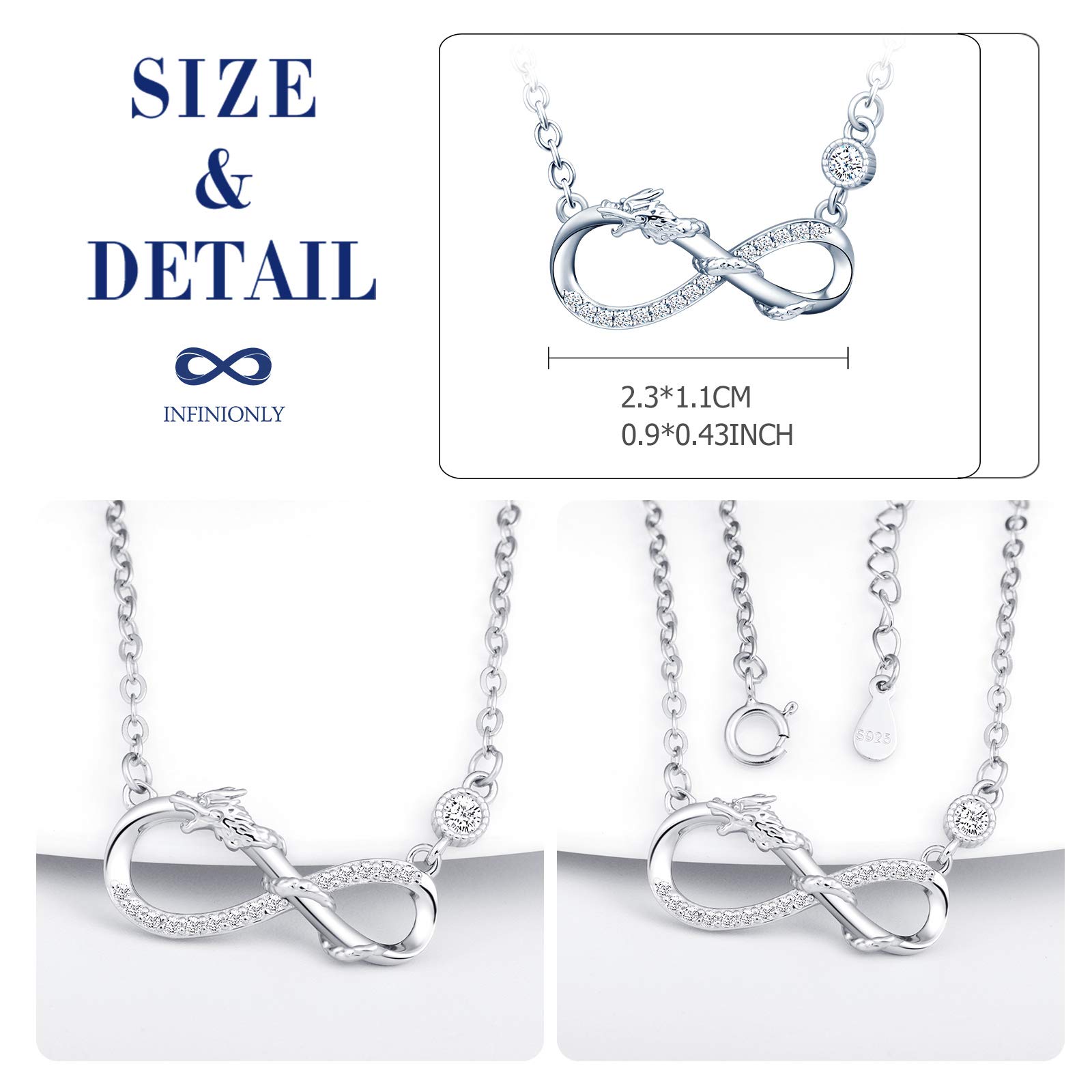 INFINIONLY Fashion Necklaces collana infinito argento