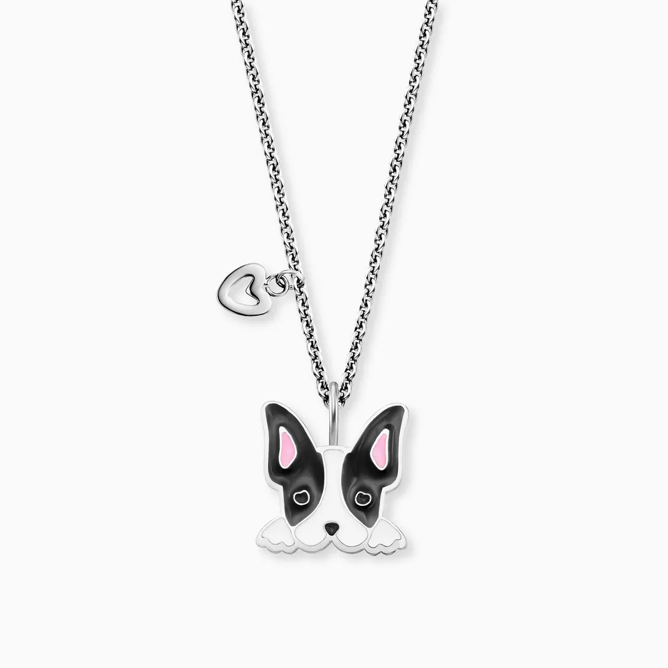 Engelsrufer Kinder collana cane acciaio smalto bambina