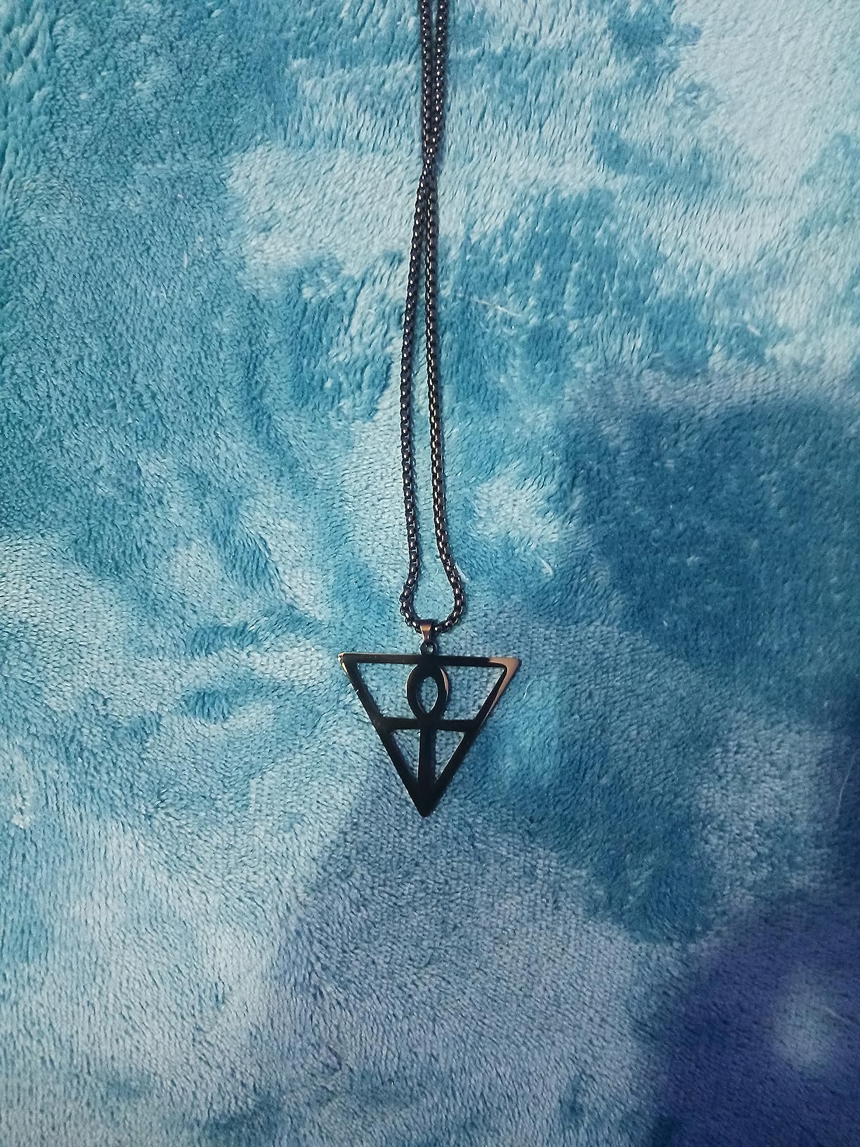 EUEAVAN Necklaces collana Ankh croce argento acciaio