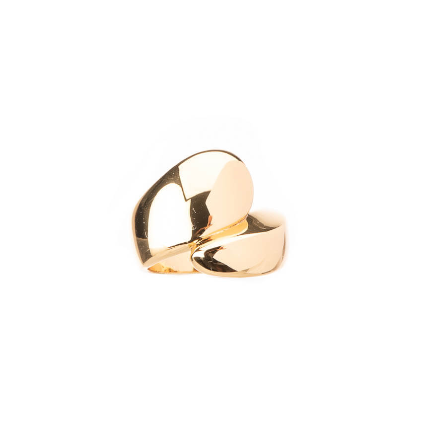 Chic Ad Hoc Anello Abbraccio Argento e Oro Bicolore