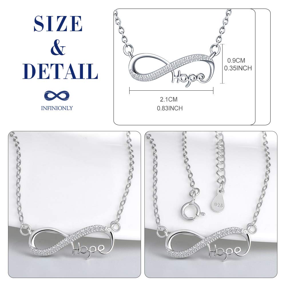 INFINIONLY Fashion Necklaces collana argento Silver-n zirconi
