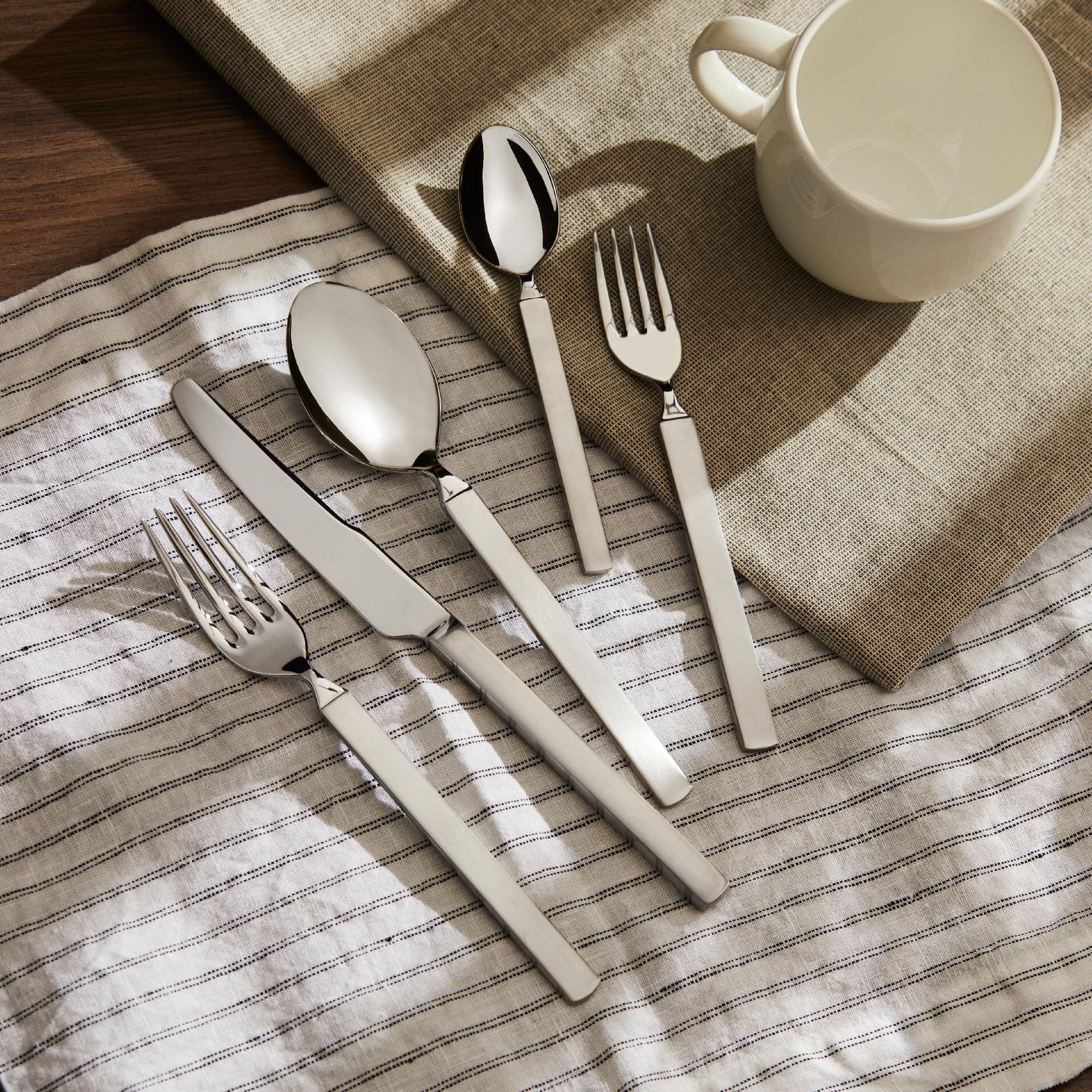 ALESSI Tavola 4180S5 Dry servizio posate 5 pezzi acciaio satinato