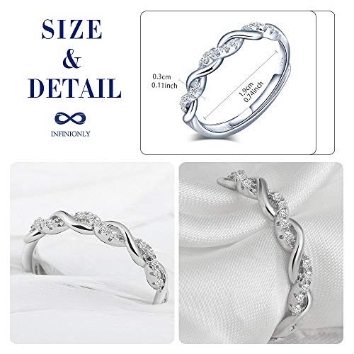 INFINIONLY Fashion Rings Anello Infinito Argento 925 Regolabile