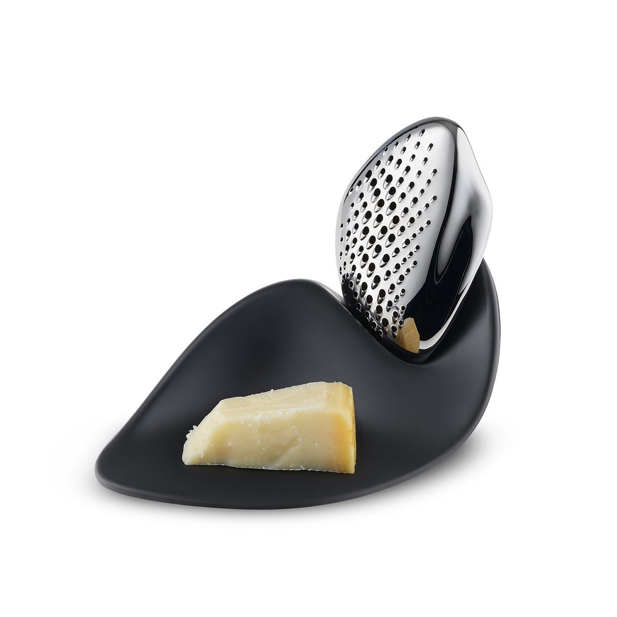 Alessi Forma ZH03 grattugia acciaio con base nera