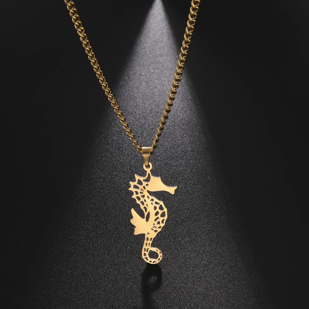 Eueavan Necklaces collana cavalluccio marino oro