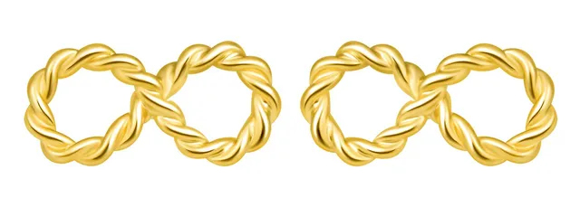 INFINIONLY Orecchini Infinito Mini in Argento 925 Gold a Perno