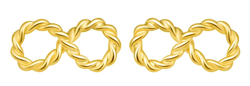 INFINIONLY Orecchini Infinito Mini in Argento 925 Gold a Perno