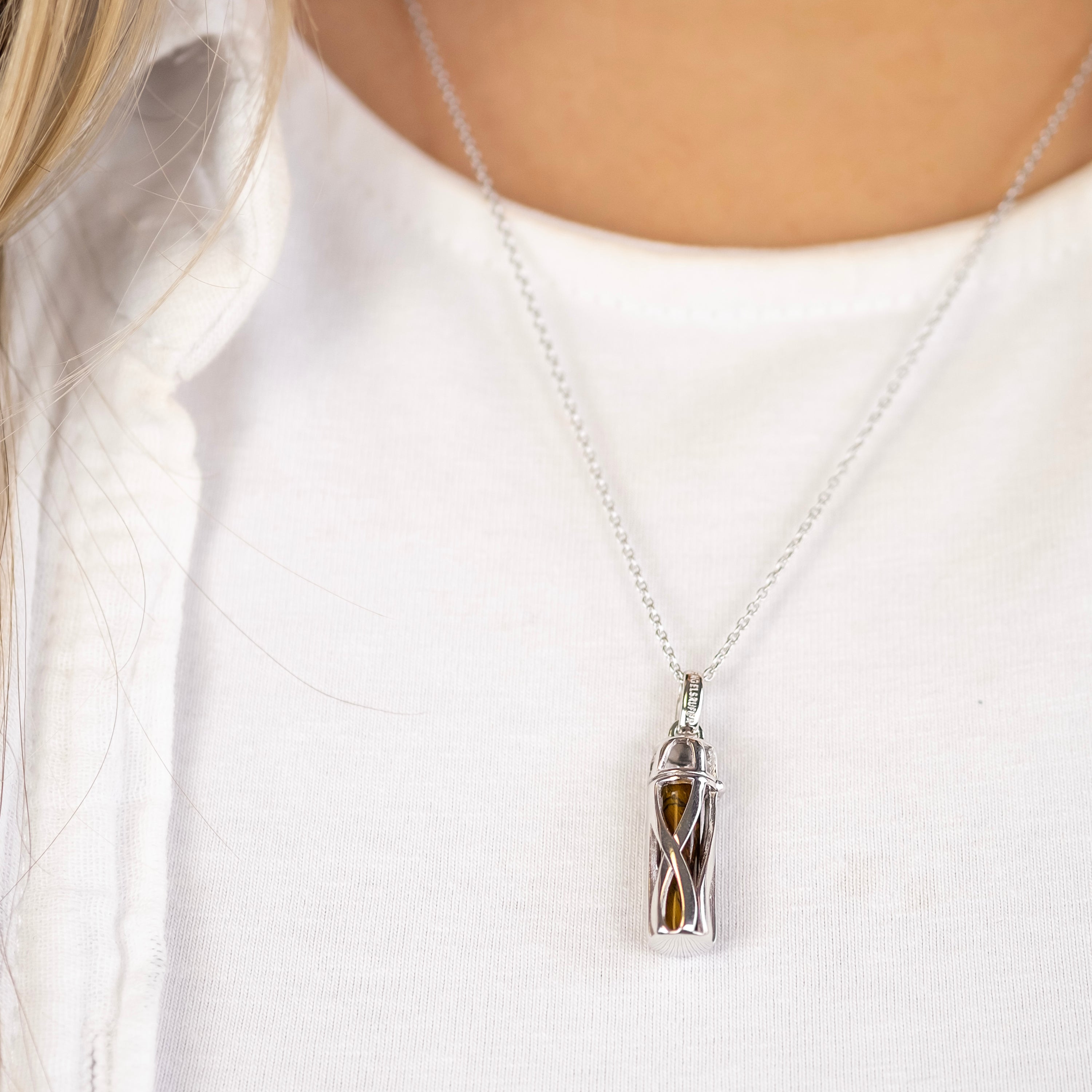 Engelsrufer Powerful Stone Collana Argento Occhio di Tigre S