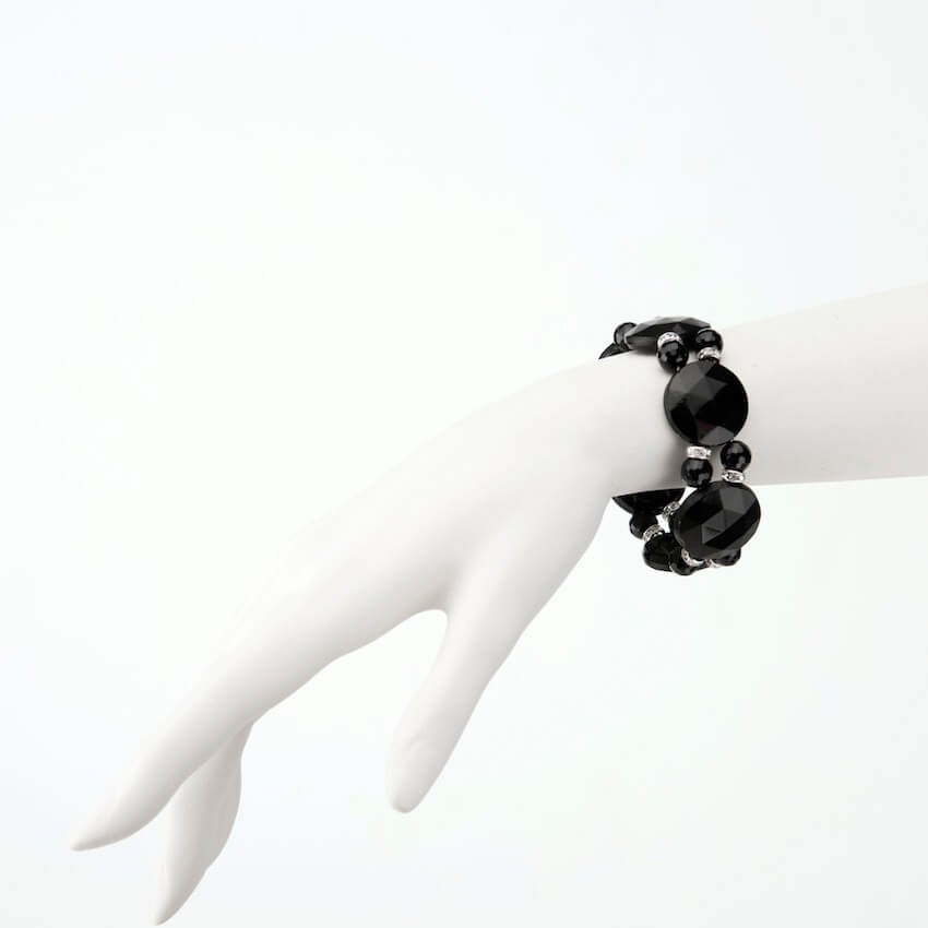 Chic Ad Hoc Bracciali Bracciale Cristallo Nero gioiello sera