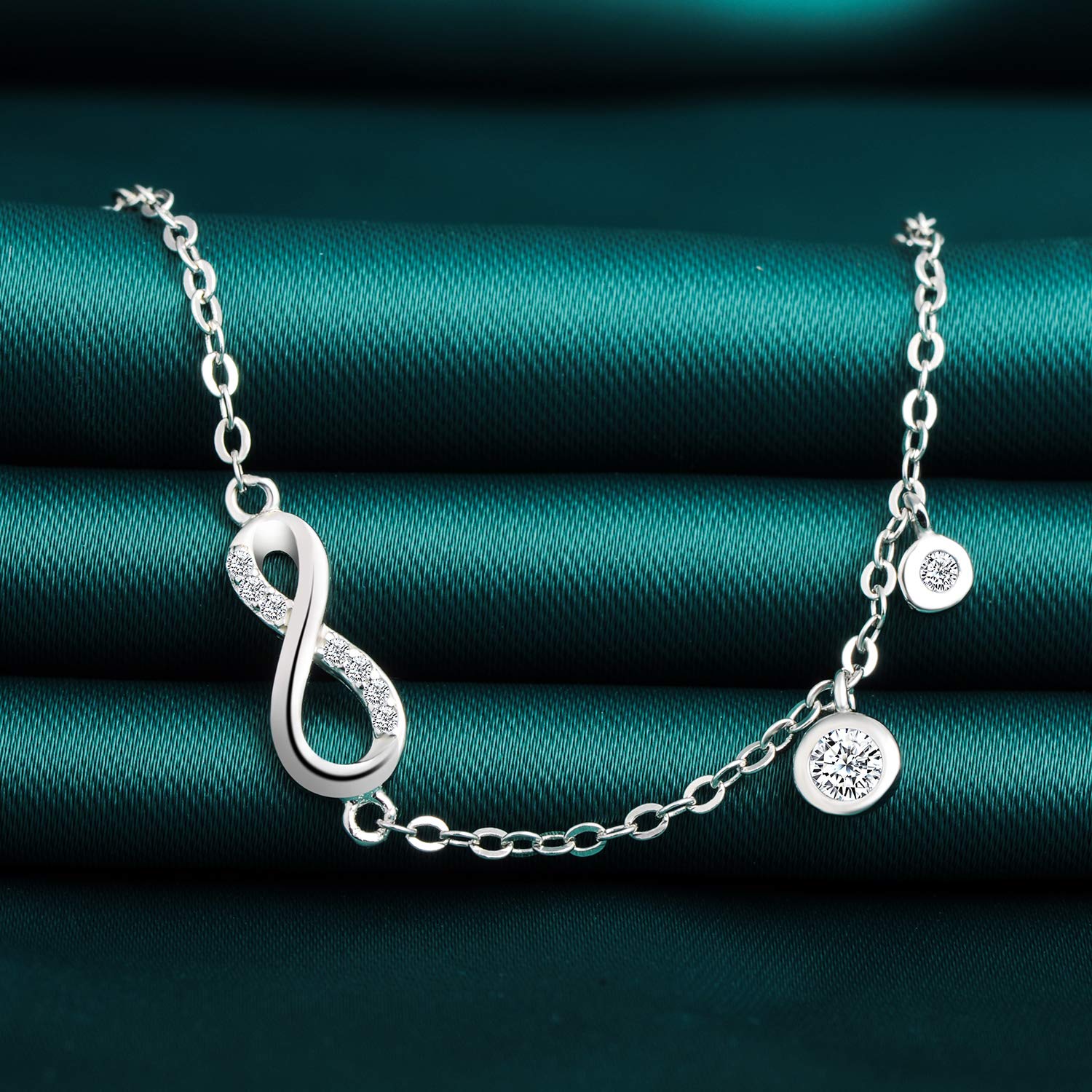 INFINIONLY Fashion Bracciale Infinito Argento 925 Regolabile
