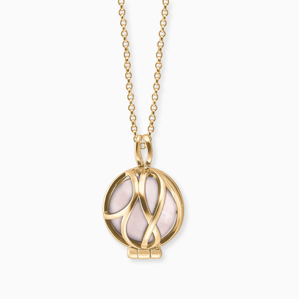 Engelsrufer Paradise Gold collana argento quarzo rosa