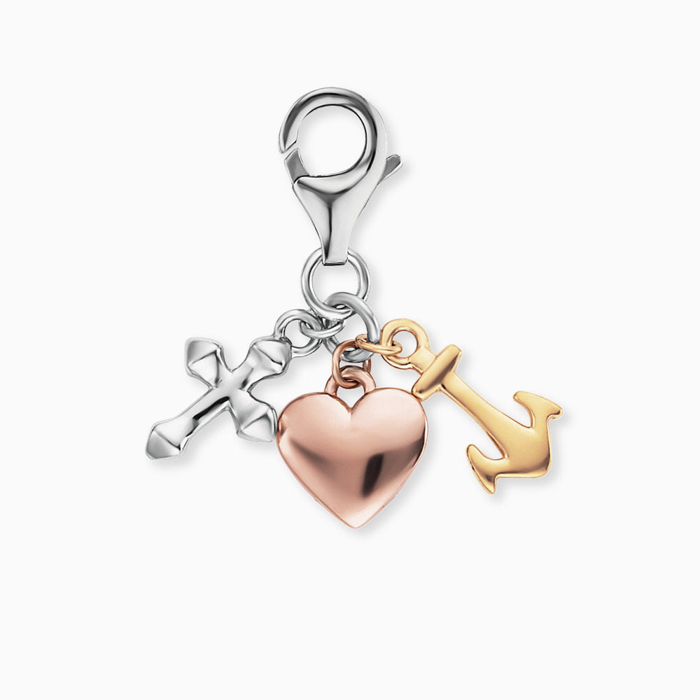 Engelsrufer Charms ciondolo argento Fede Amore Speranza tricolor