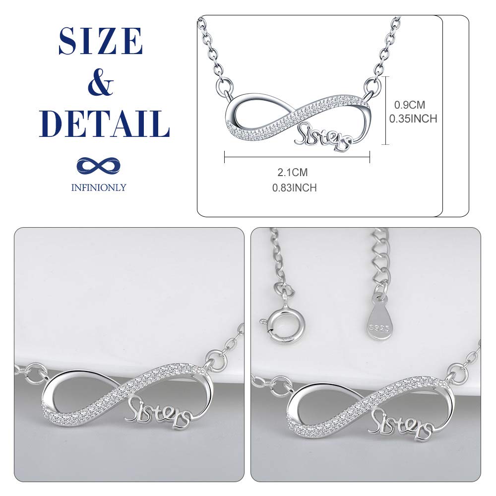 Infinionly Fashion parure argento 925 collana bracciali infinito