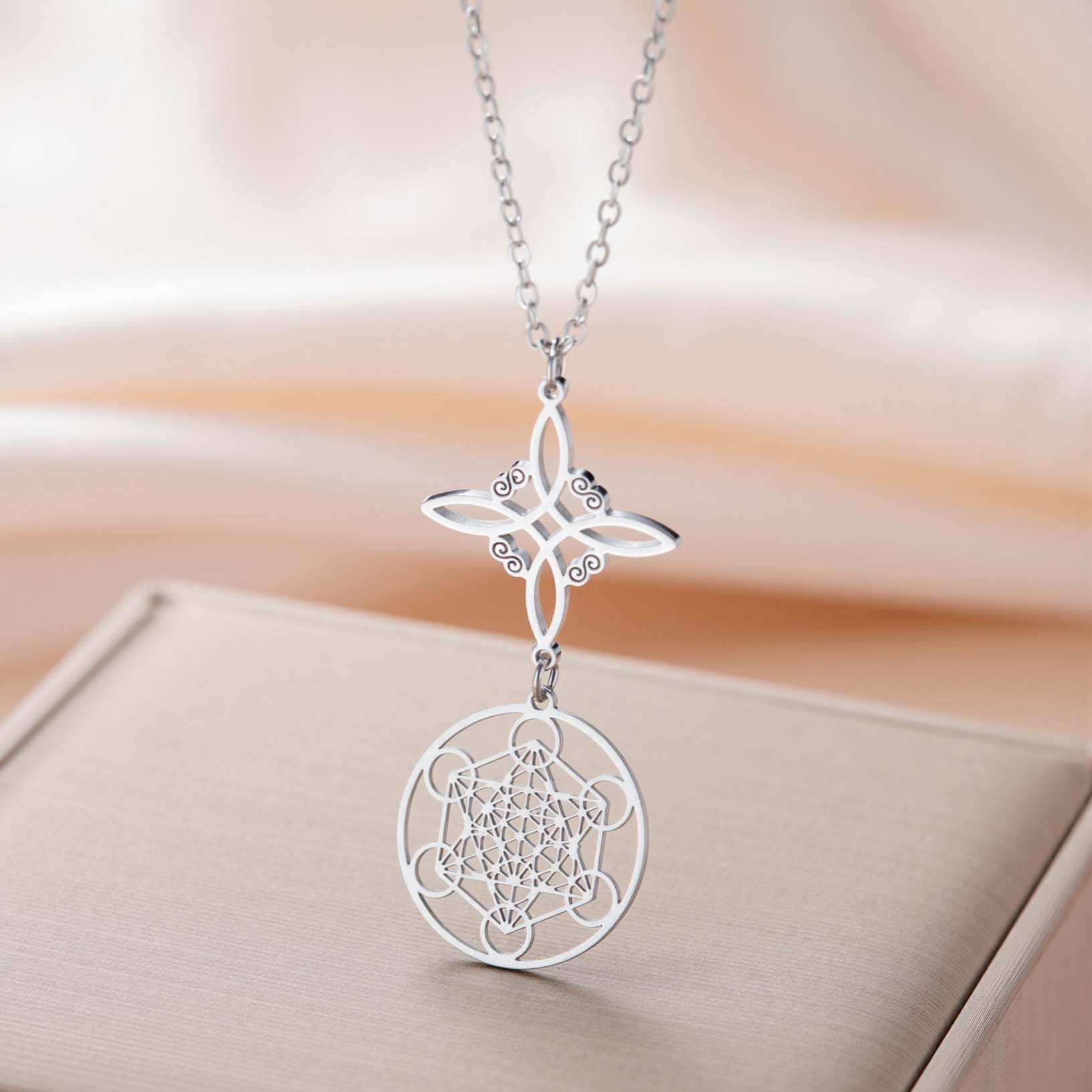 EUEAVAN nodo strega collana argento 2 geometria sacra