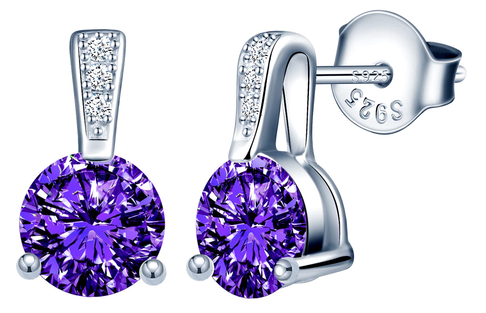 INFINIONLY Fashion Earrings orecchini argento viola zircone