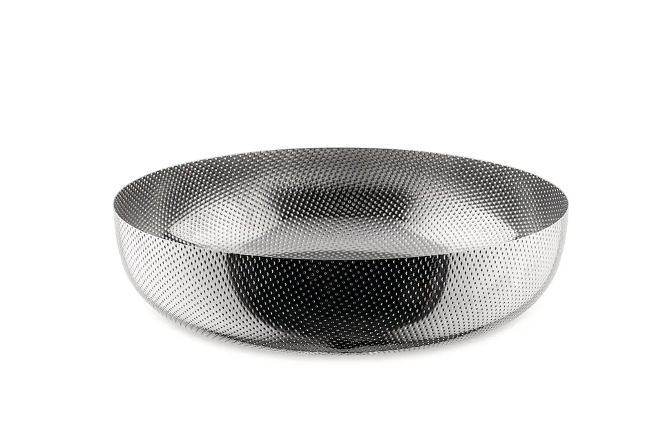 Alessi JM17/24 cestino rotondo acciaio 24 cm granulato