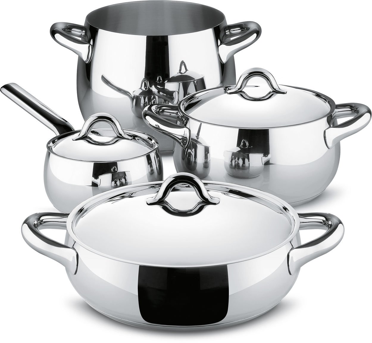 Alessi Mami SG100S7 set pentole acciaio 24 cm argento