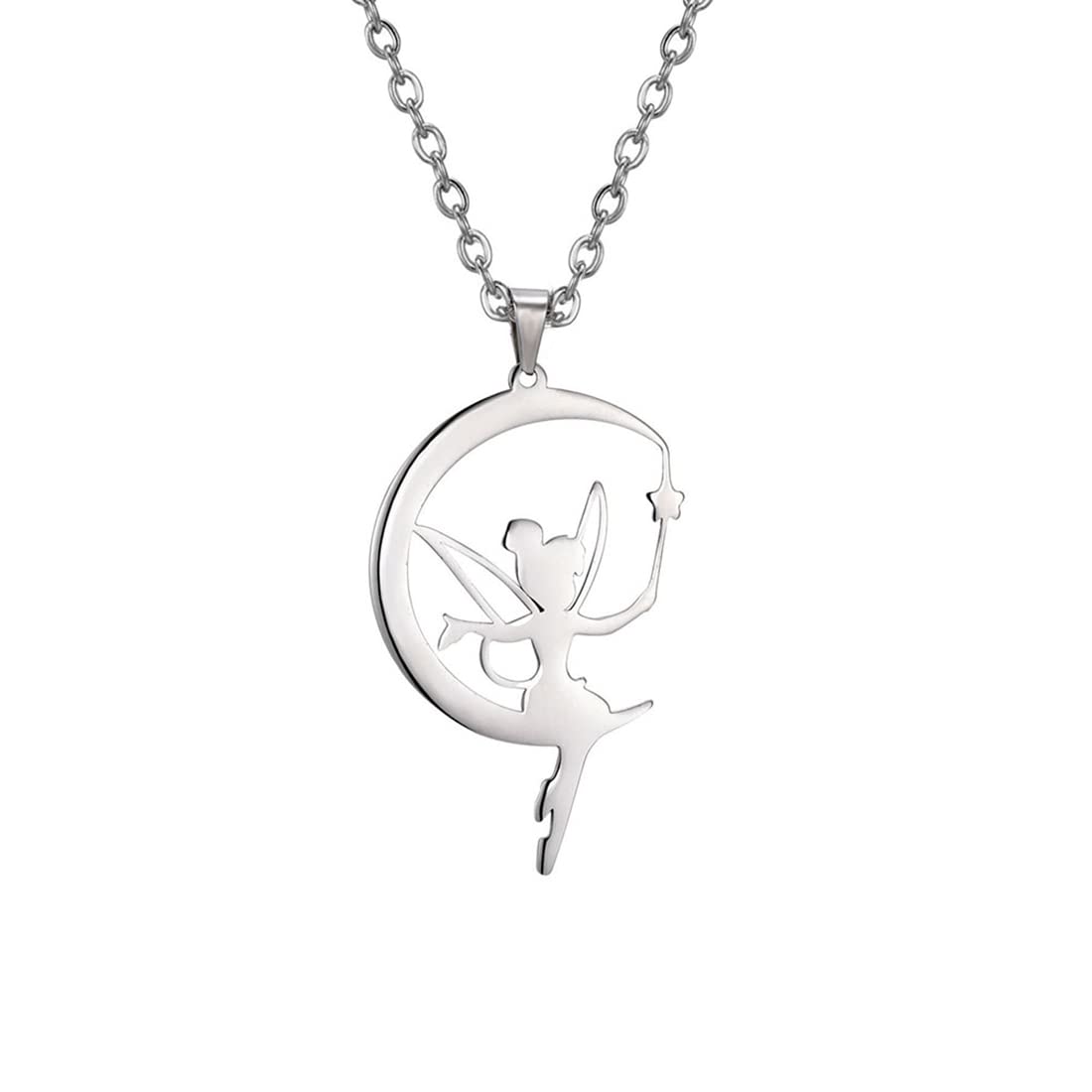 EUEAVAN Moon collana fata sulla luna argento