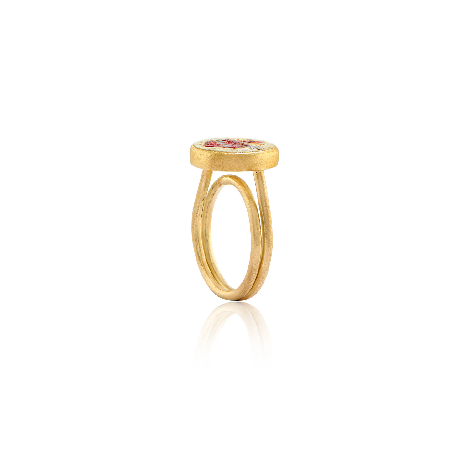 Le Sibille Spring Anello oro 18 ct mosaico romano cuore