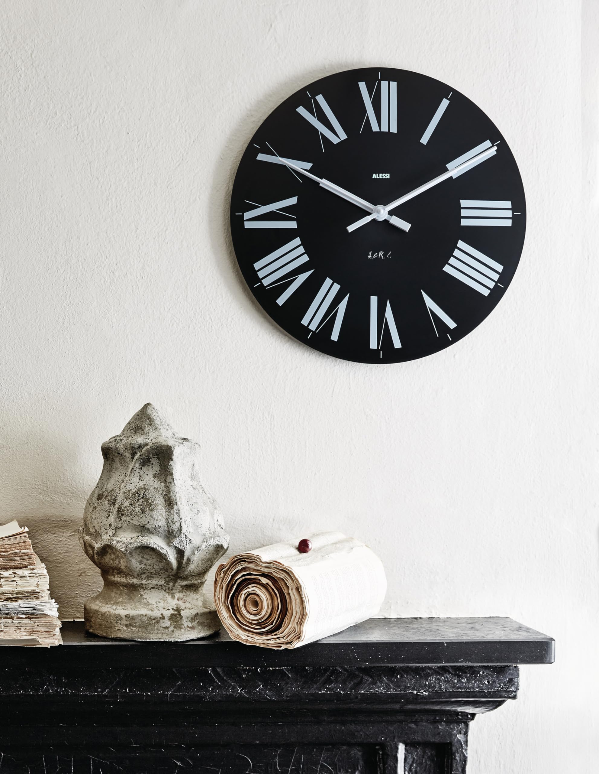 Alessi 12 B Firenze orologio parete ABS 36 cm nero