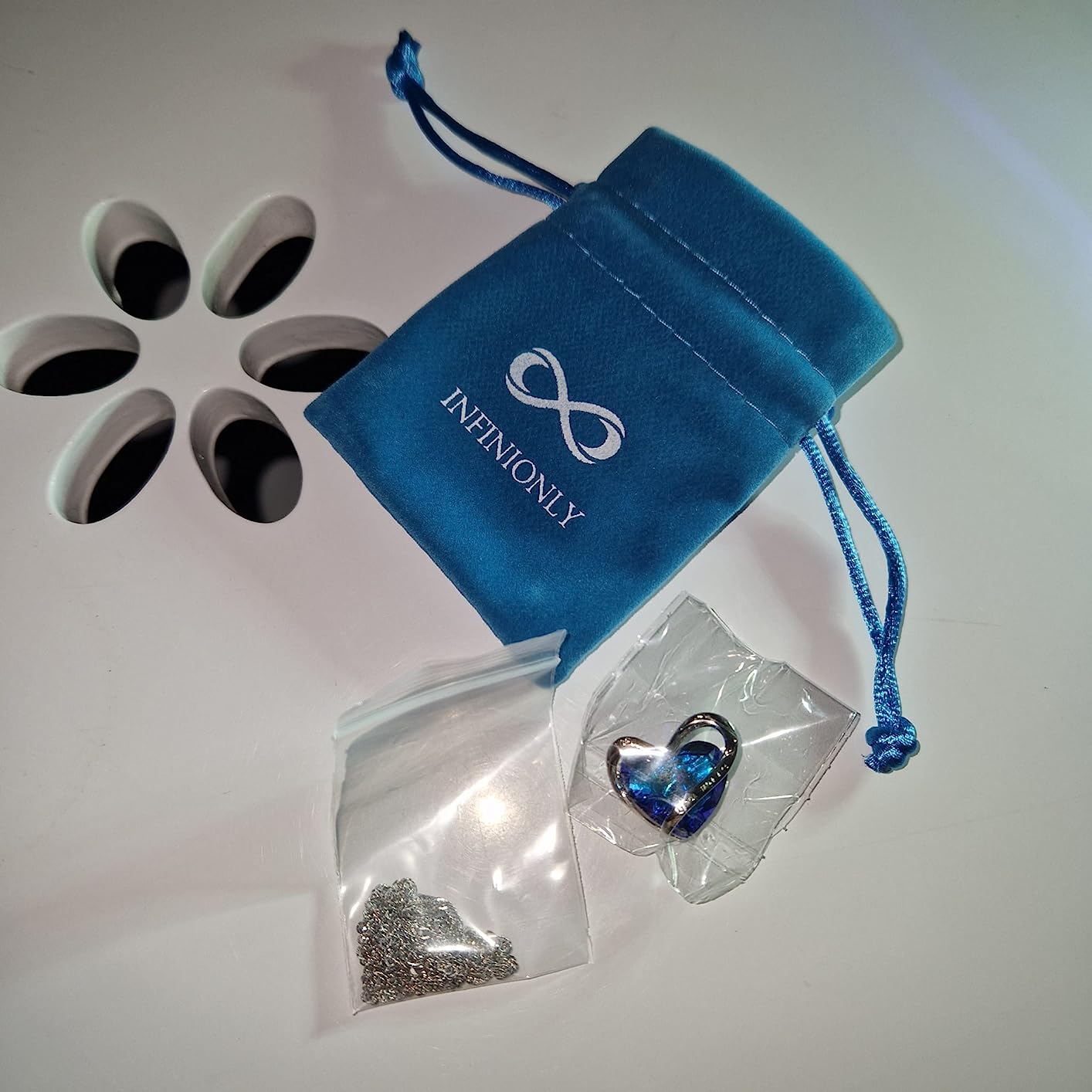 INFINIONLY Cuore dell'Oceano collana cuore argento viola 45 cm