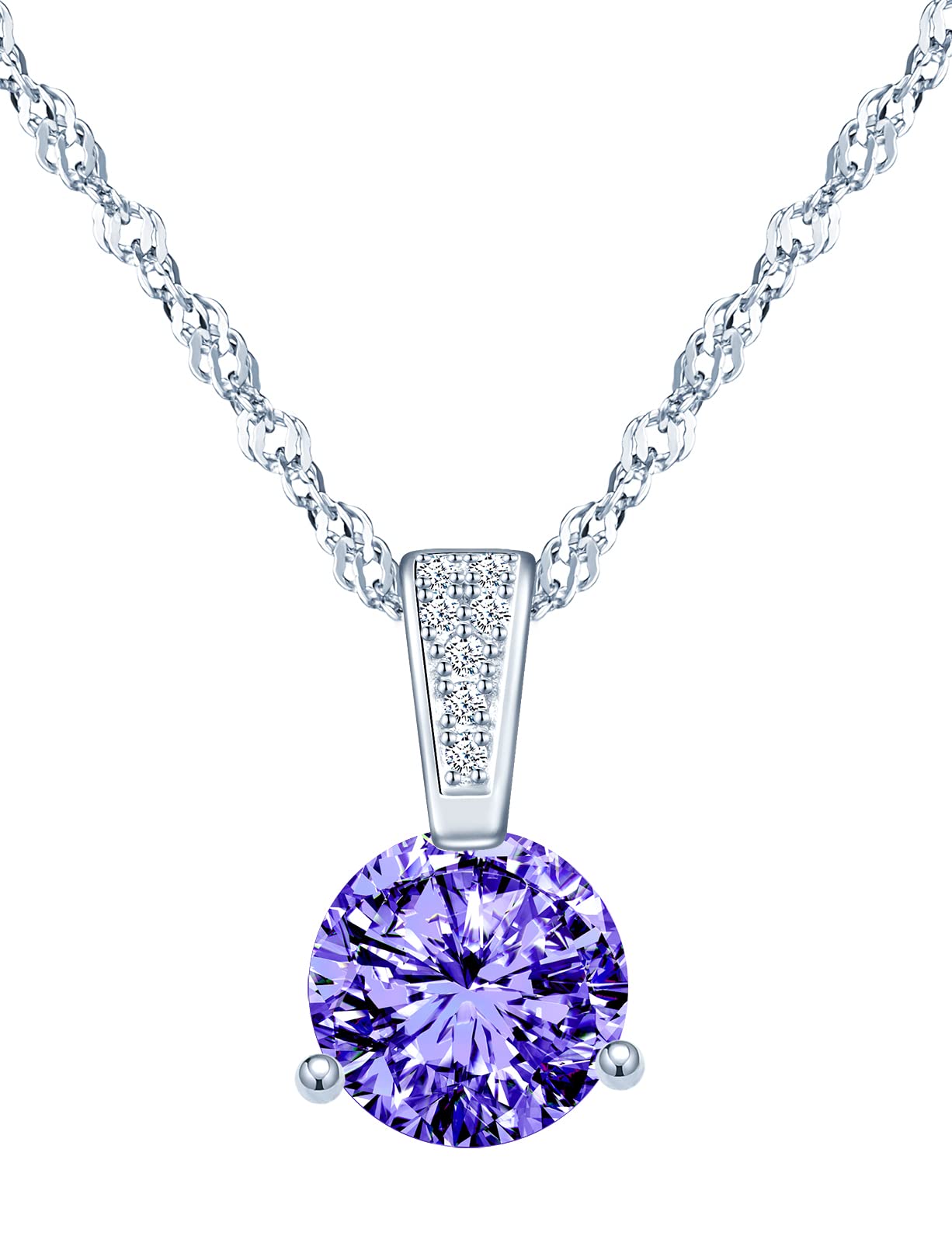Infinionly Fashion collana argento 925 solitario viola