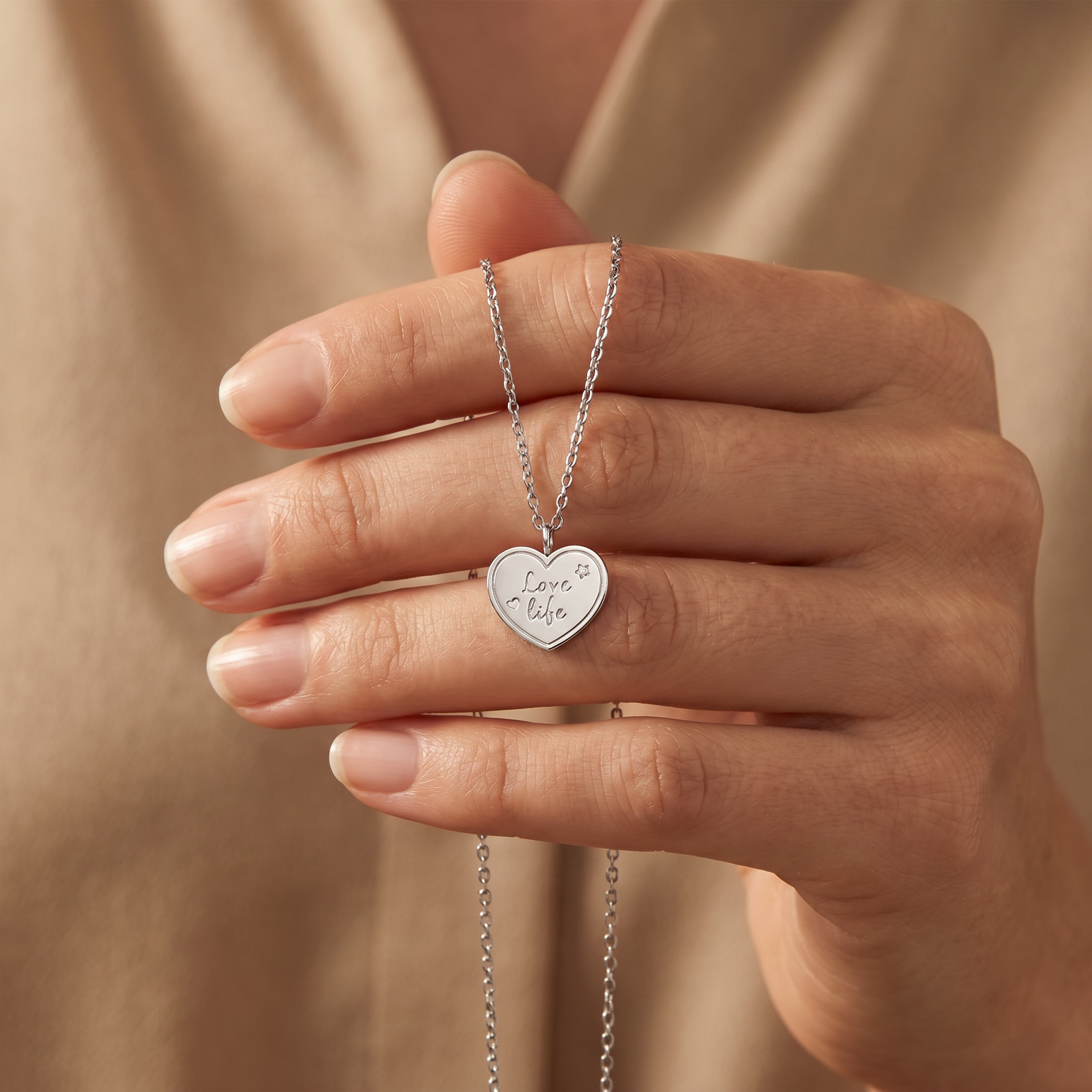 Engelsrufer MySteel Love collana acciaio cuore zirconia con biglietto