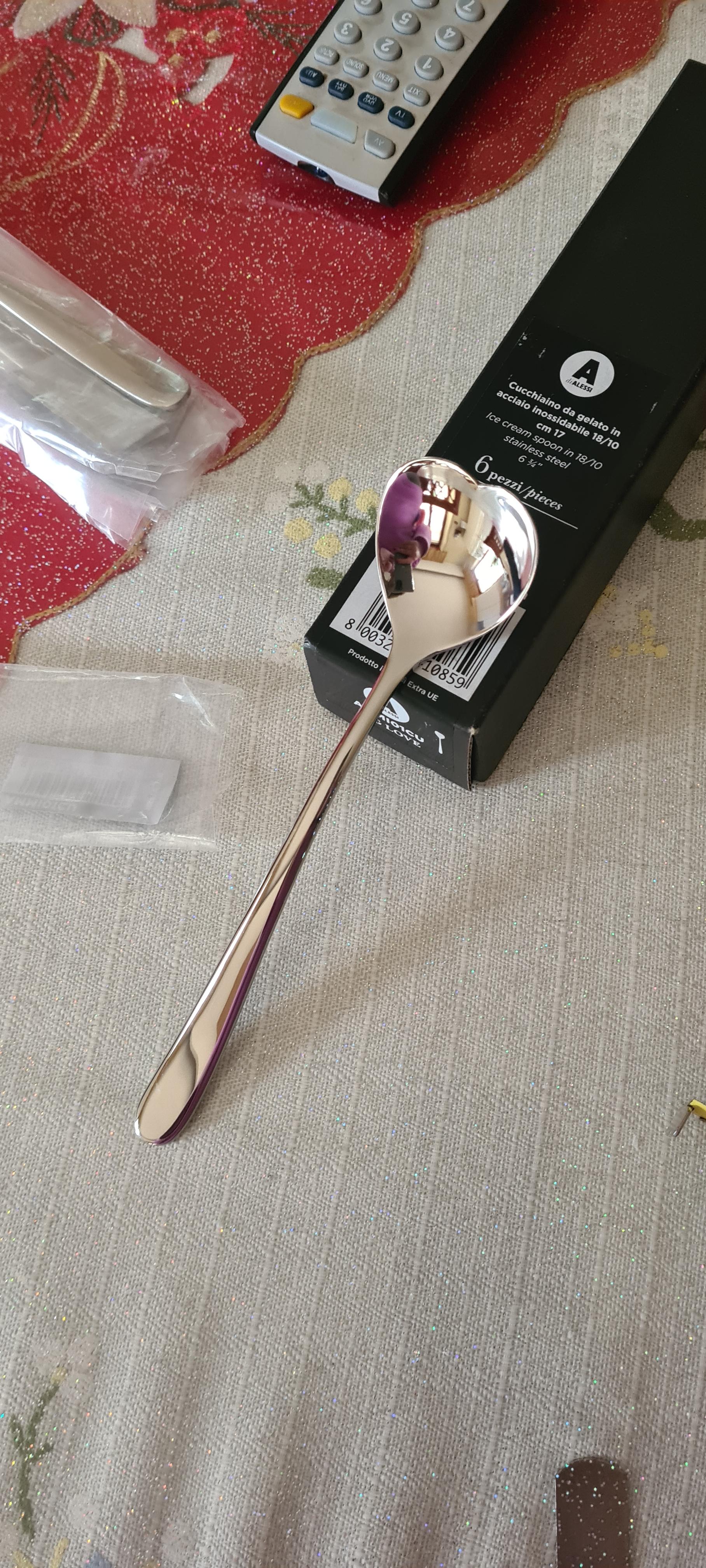 Alessi Big Love AMMI01CU set 6 cucchiaini gelato cuore
