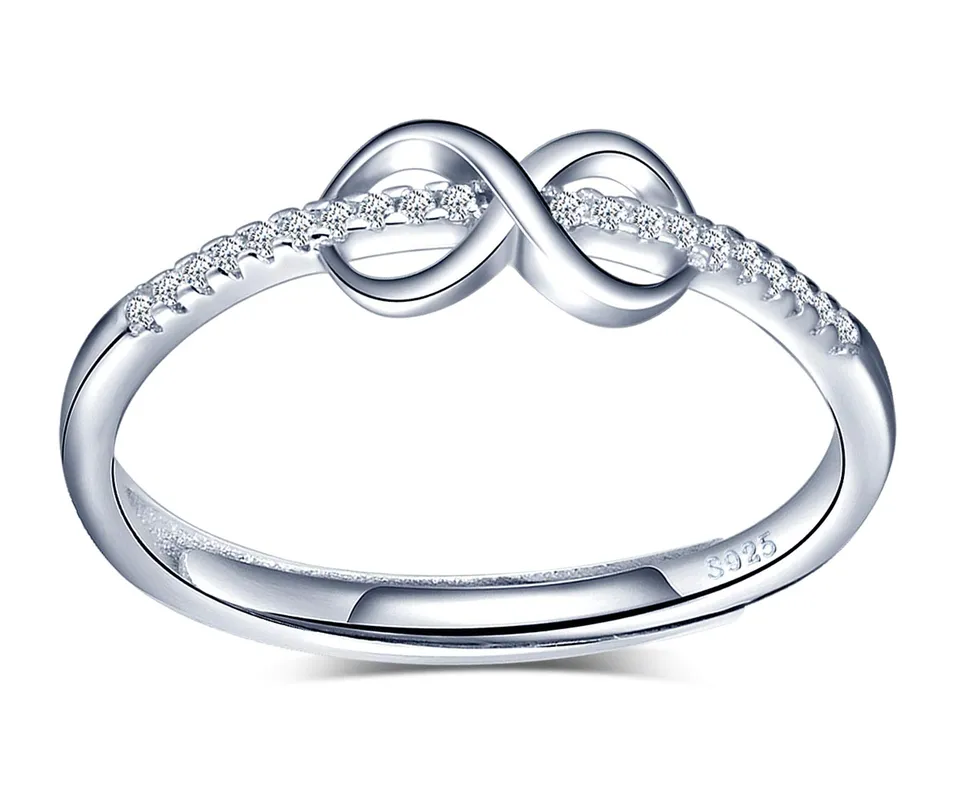 Infinionly Fashion anello argento 925 infinito regolabile Silver